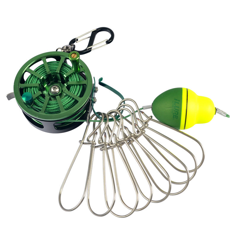 Stainless Steel Fishing Clip with Floats, 8 Clips Live Bait Hook Holder for Reel, Portable Fishing Tackle Tool