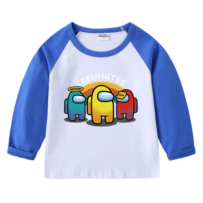 Children's T-shirt with round neck and long sleeved base