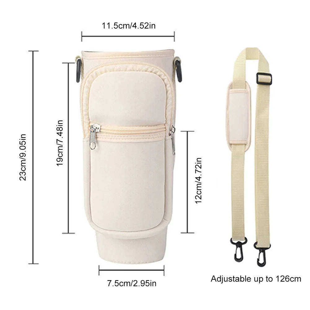 40oz Neoprene Water Bottle Carrier Bag For Stanley Quencher Cup Sleeve with Adjustable Shoulder Strap Water Bottle Holder Pouch