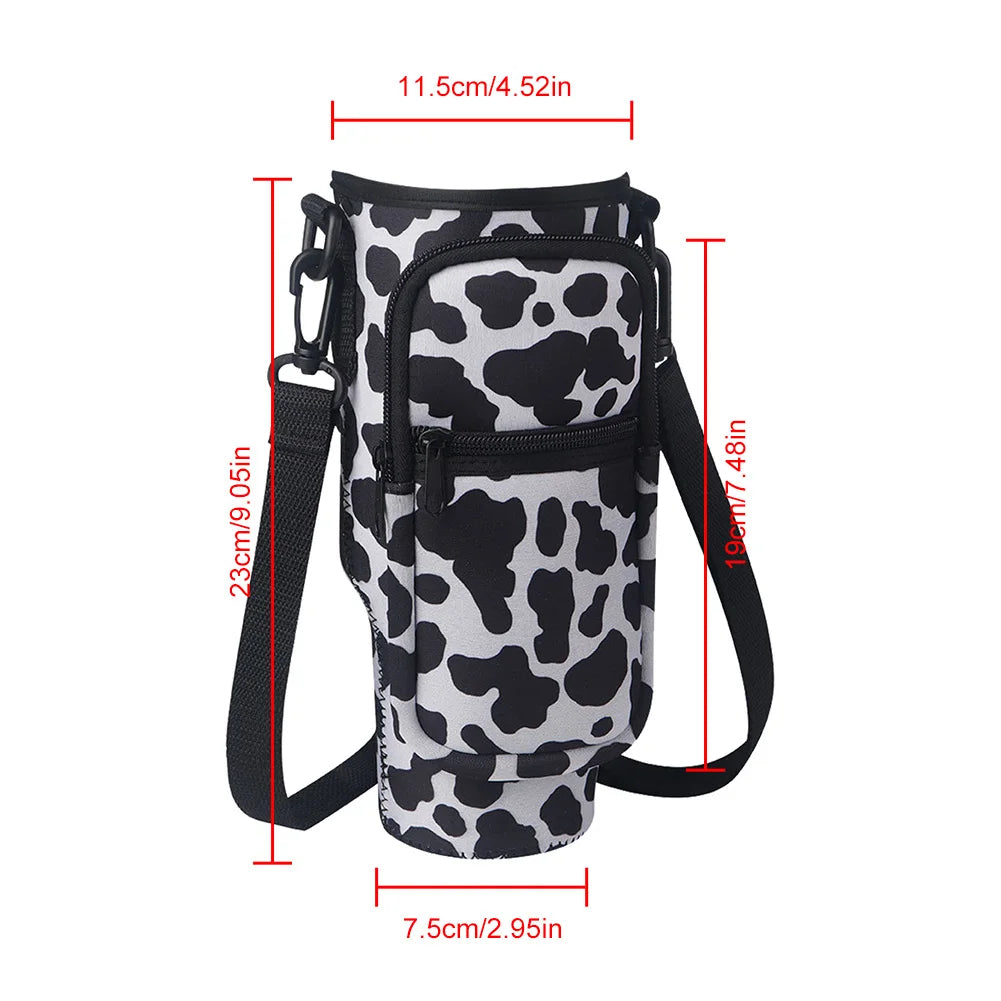 40oz Neoprene Water Bottle Carrier Bag For Stanley Quencher Cup Sleeve with Adjustable Shoulder Strap Water Bottle Holder Pouch